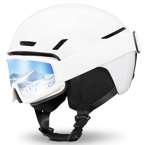 Casque de Ski avec Lunettes de Ski Casque de Snowboard avec 