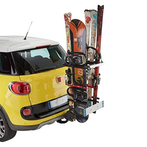 Mottez Porte-skis/Porte-surfs sur attelage Noir, nc