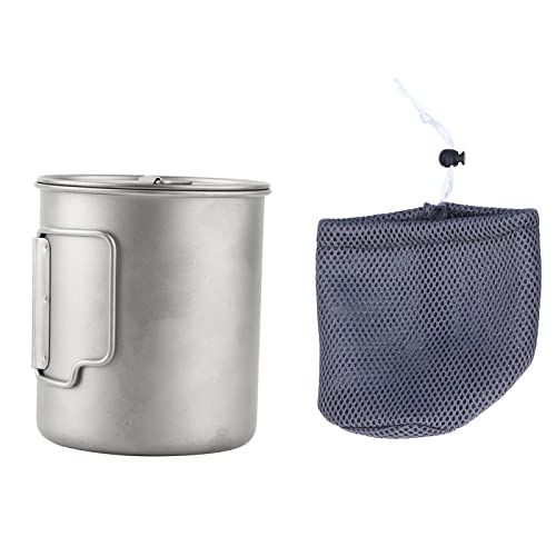 WIHFHGZ Gobelet De Plein Air, Mug Titane Avec Poignée Pliabl