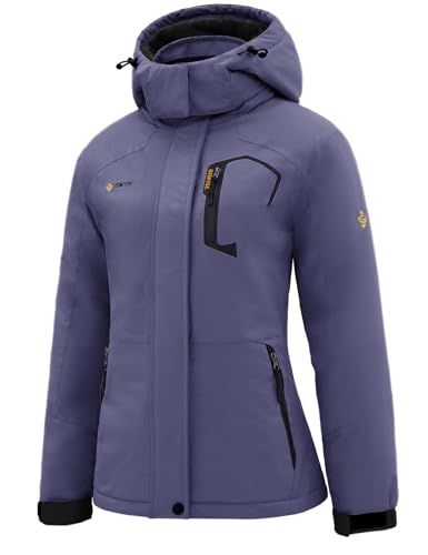 GEMYSE Veste de Ski Femme Imperméable Coupe-Vent Manteau dHi
