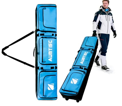 AUMTISC Sac de Snowboard Rembourré avec roulettes pour Voyag