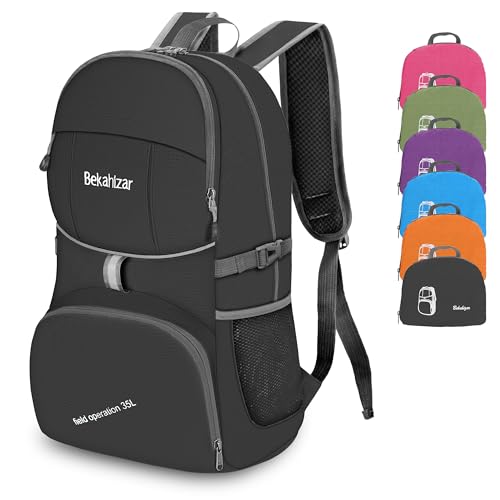 Bekahizar Sac à Dos Pliable 35L, Petit Sac à Dos Randonnée L