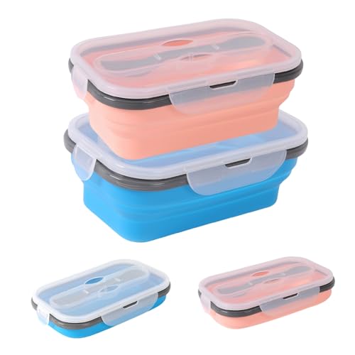 2 Pièces Boîte à Lunch Pliante 900ml Rétractable Déjeuner Be