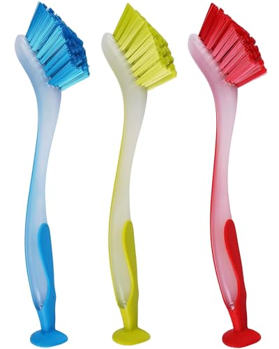 Yotlein Brosse Vaisselle Cuisine avec Base à Ventouse 3 Pièc