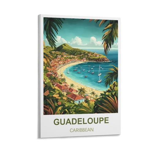 HWJJUII Poster de voyage vintage Guadeloupe Caraïbes 20 x 30