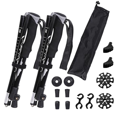 2 Bâtons de Randonnée Pliables et Réglables 110-130cm, Ultra