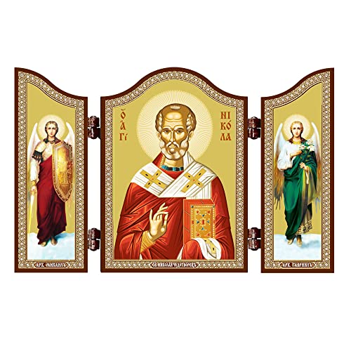 NKlaus Saint Nicolas icône chrétienne triptyque représentati