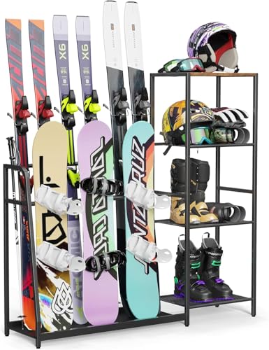 Emfogoo Support de skis autoportant pour garage, support de