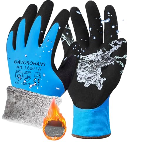 GAVOROHANS Paire de gants de travail thermiques et imperméab
