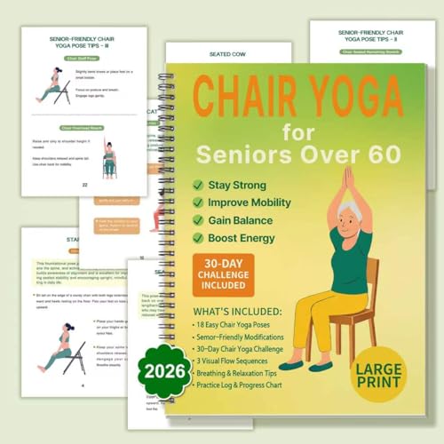 Tableau et livre de yoga sur chaise pour personnes âgées de