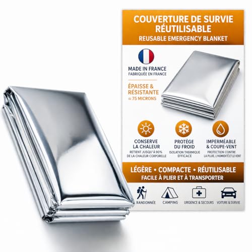 Frana surv - Couverture de Survie Réutilisable Épaisse 75 Mi