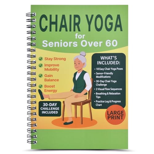 Livre et graphique de yoga sur chaise pour personnes âgées d