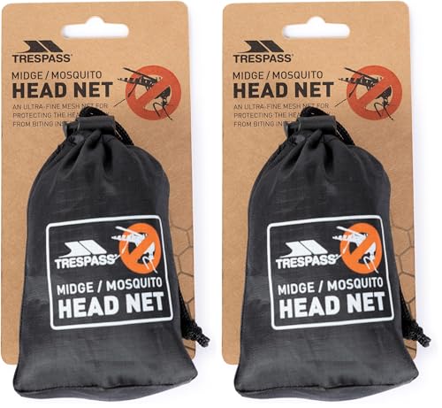 Trespass Midge Head Net - Noir (Lot de 2)