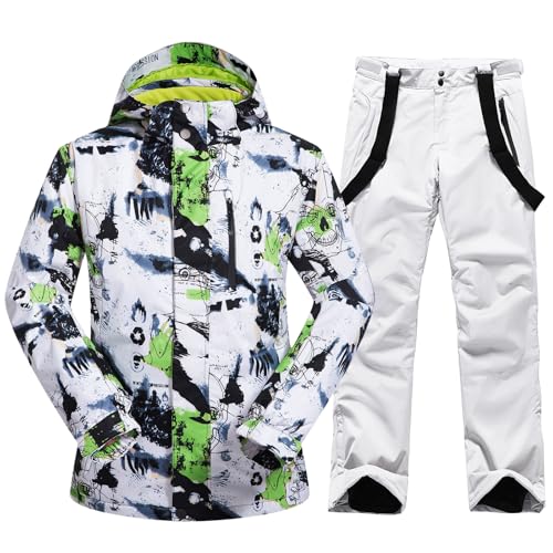 HOTIAN Ensemble de veste et pantalon de ski pour hommes, com