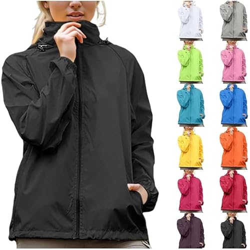 Coupe Vent Femme Impermeable Veste De Pluie Avec Capuche Lég