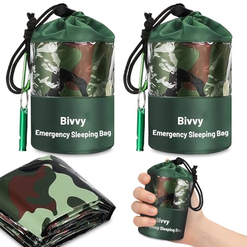 flintronic Lot de 2 Sac de Couchage de Survie, Couverture de