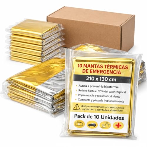 Lot de 10 couvertures thermiques durgence - Couverture de su