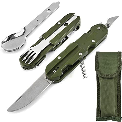 BUKYCAT Vaisselle Pliante en Acier Inoxydable 5 en 1, Couver