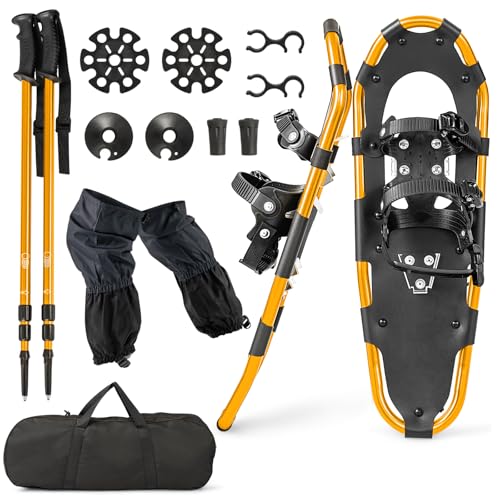 GYMAX Ensemble de Raquettes à Neige Légères 53/63/78 CM avec