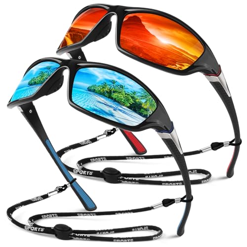 Sunier Lunettes de Soleil Polarisées pour Homme Femme,Sporti