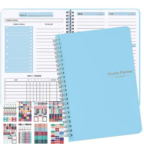 Weekly Planner Hebdomadaire Agenda non Daté A5 Planning Sema