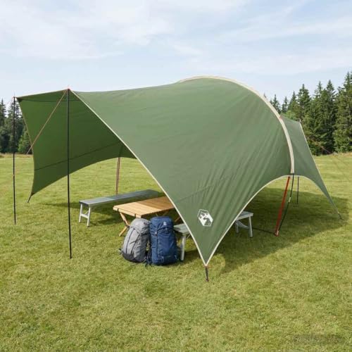 Ordellia Tarp de Camping résistant à leau Vert 550 x 400 x 2