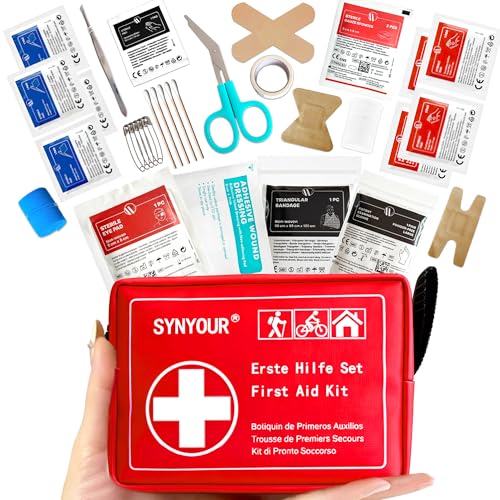 SYNYOUR Trousse de Secours Mini, 80 Pièces Trousses Premiers
