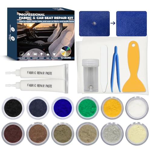 Kit Reparation Siege Auto Tissu 12 Couleurs, Kit Reparation
