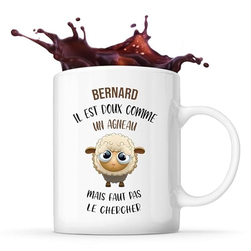 Planetee Mug Bernard Doux comme un Agneau | Tasse Prénom Cad