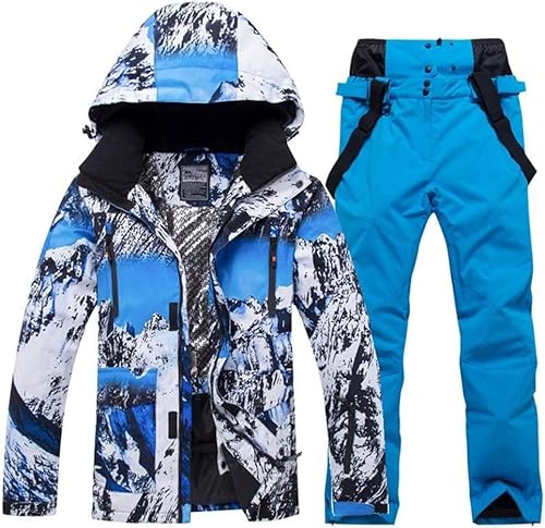 HOTIAN Ensemble veste et pantalon de ski pour homme Imperméa