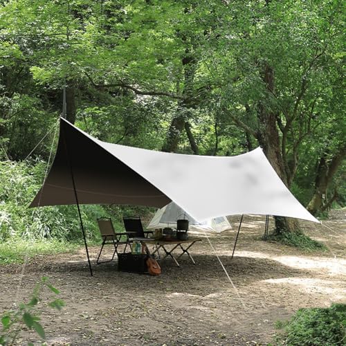 SLDAGe Camping Bâche Anti-Pluie, 4.2x4.1M Tarp Bivouac Anti 
